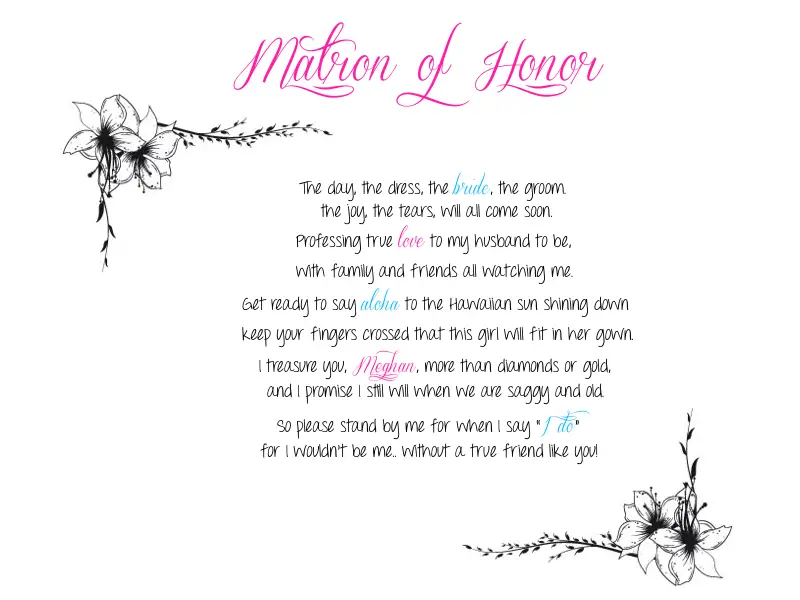 Bridesmaid Sch Poem Midway Media Asking Sister To Be Maid Of Honor Poem Wedding Tips And Inspiration