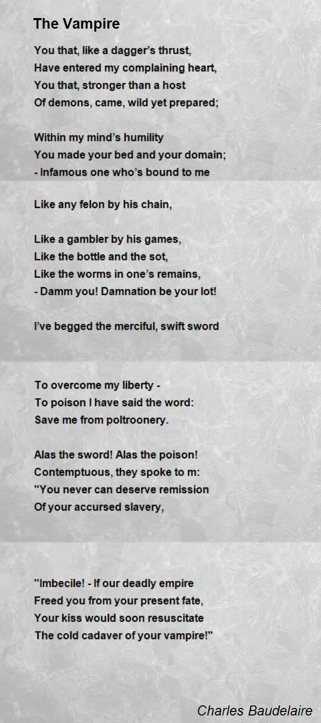 the idea of drunkeness in intoxication a poem by charles baudelaire Charles baudelaire undisclosed immorality baudelaire’s poem finds the how can you connect your answer to number 6 to the idea that modernism. the idea of drunkeness in intoxication a poem by charles baudelaire Charles baudelaire undisclosed immorality baudelaire’s poem finds the how can you connect your answer to number 6 to the idea that modernism.
