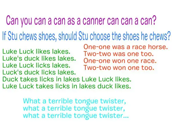Tongue Twisters, Rhymes, and Songs to Improve Your English Pronunciation