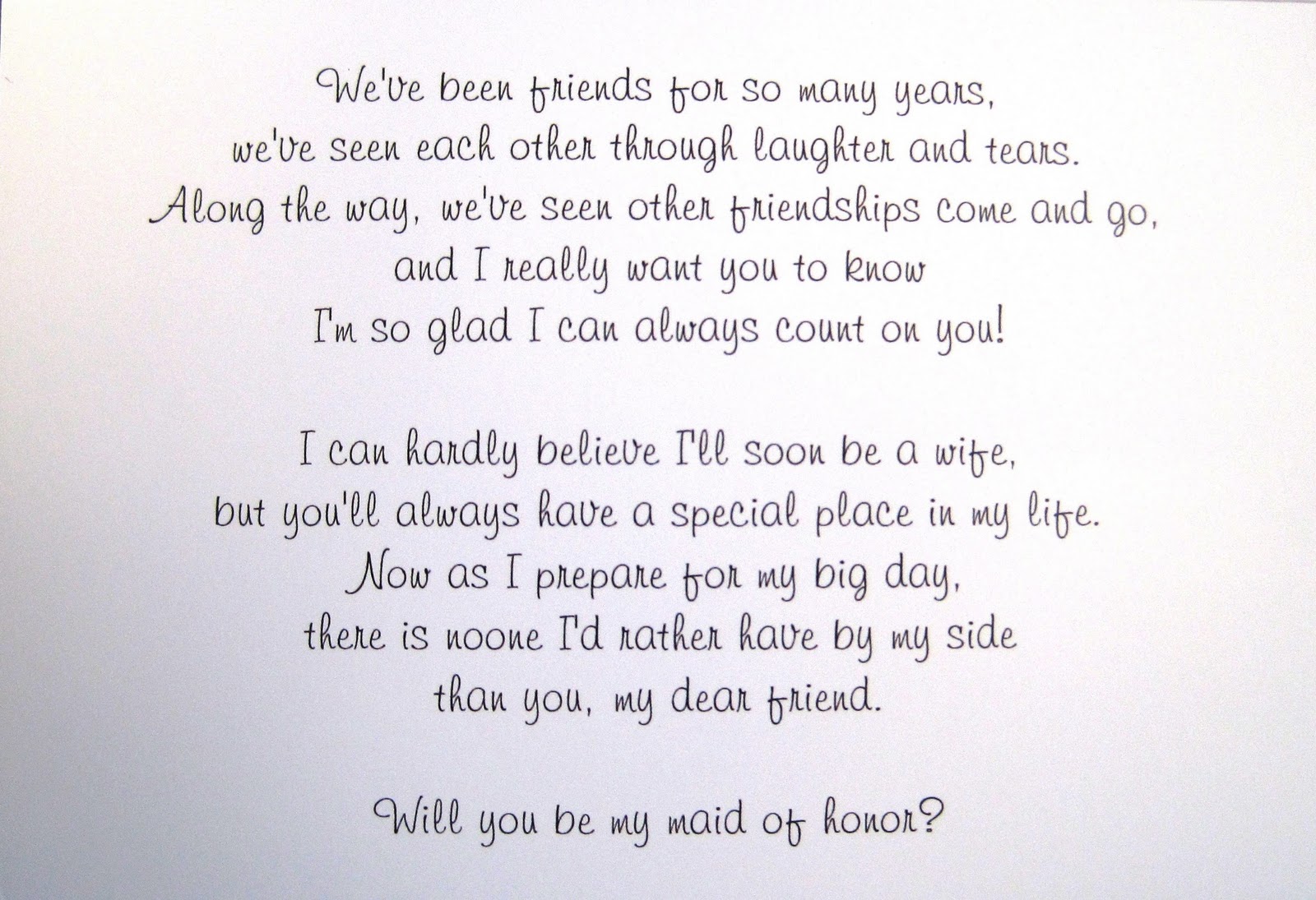 Asking Sister To Be Maid Of Honor Poem Wedding Tips And Inspiration Poems For Maid Of Honor Wedding Gallery