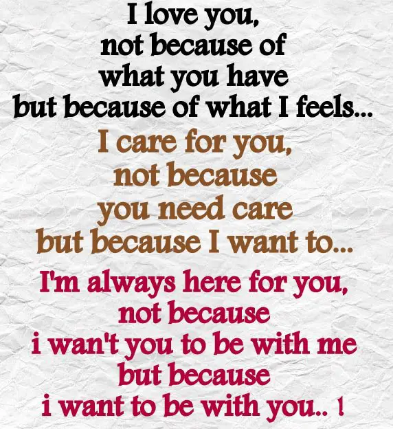 I love you because Poems