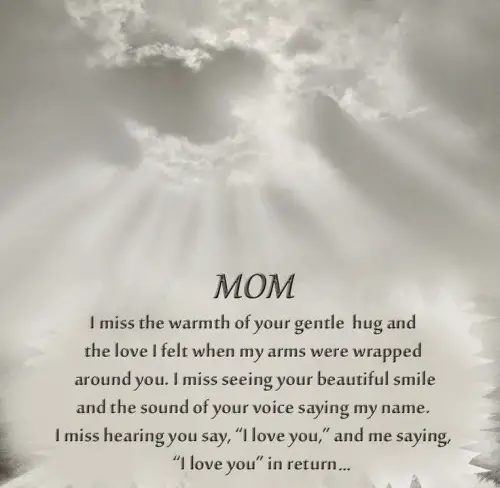 Missing mom in heaven Poems