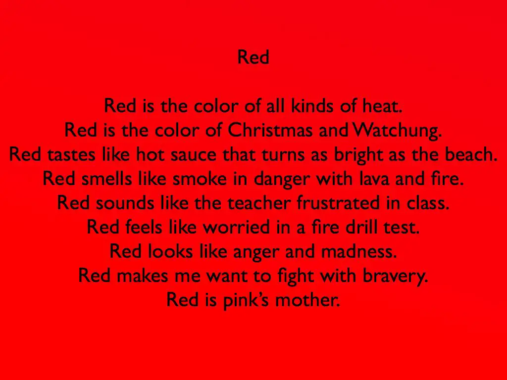 Red Poems Poems
