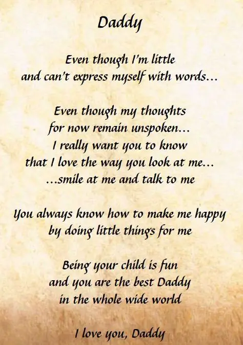 Father to daughter Poems