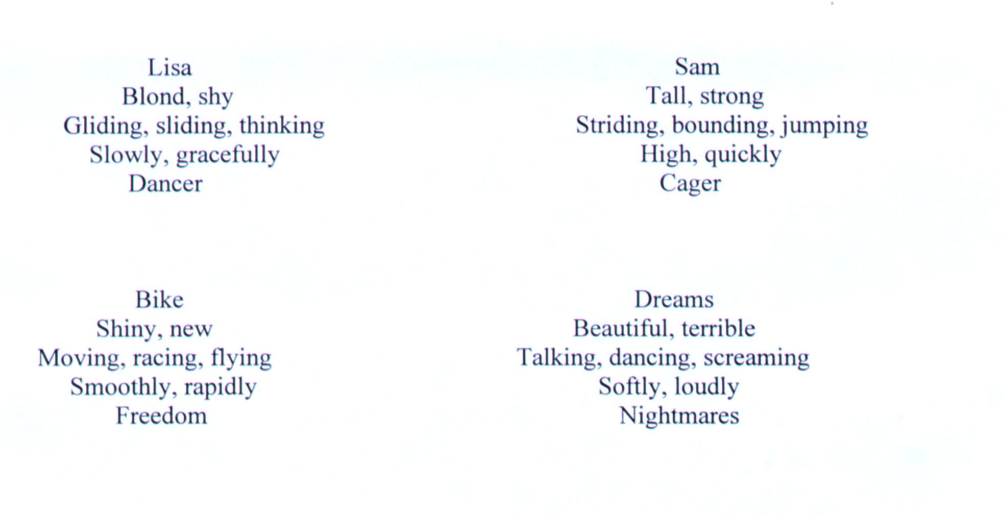 Examples of cinquain Poems