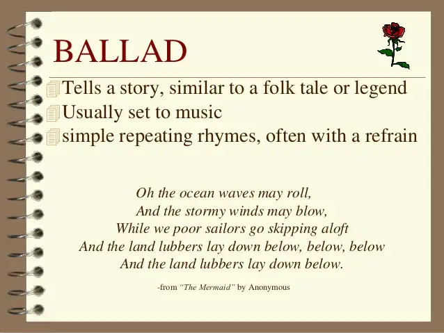 73 ballads poetry examples