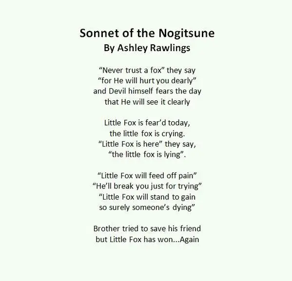 sonnet sonnets poems teen wolf nogitsune poemsearcher
