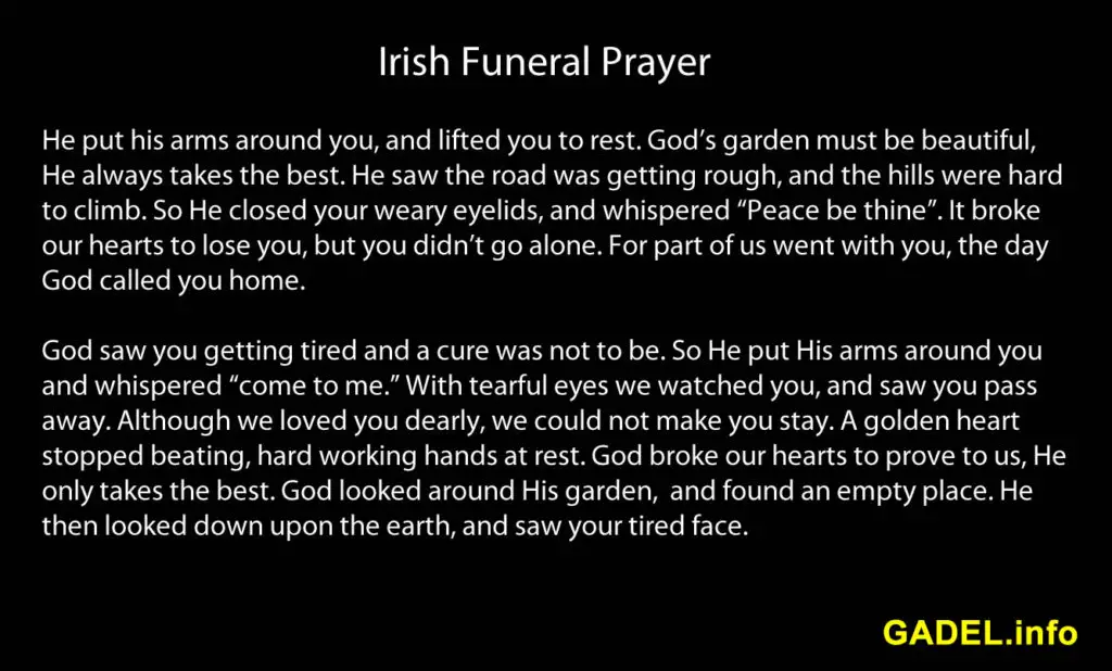 Irish funeral Poems