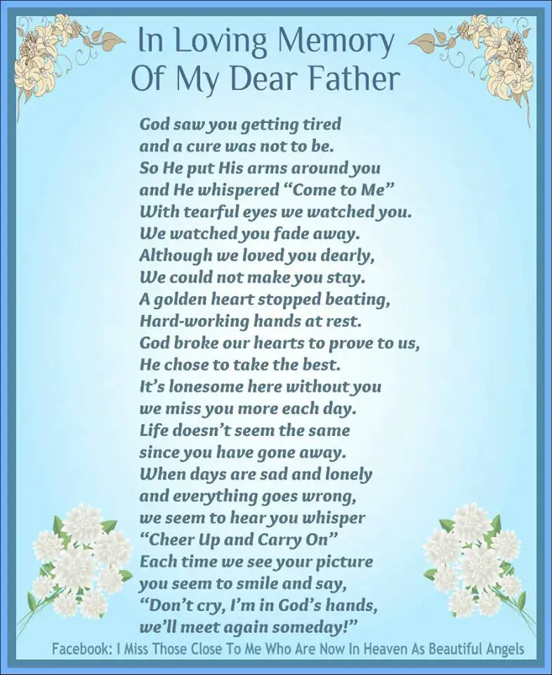 Loss of a father Poems