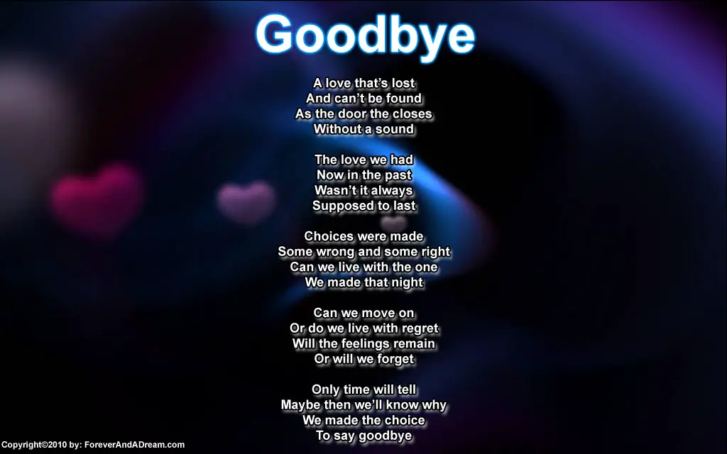 Goodbye Poems Quotes Farewell Poetry Friend Saying Leaving Funeral Bye Sad ...