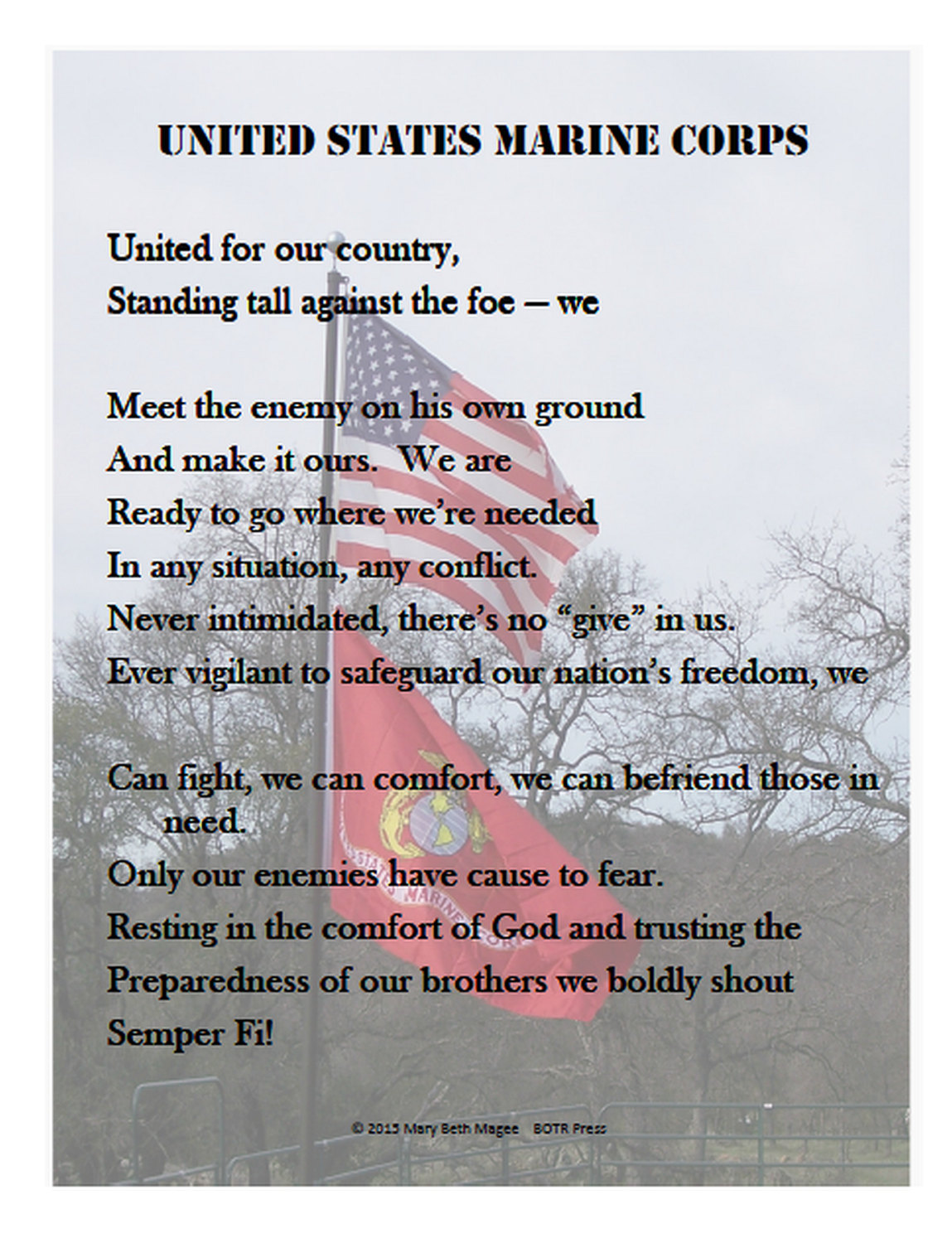 Marine corps Poems