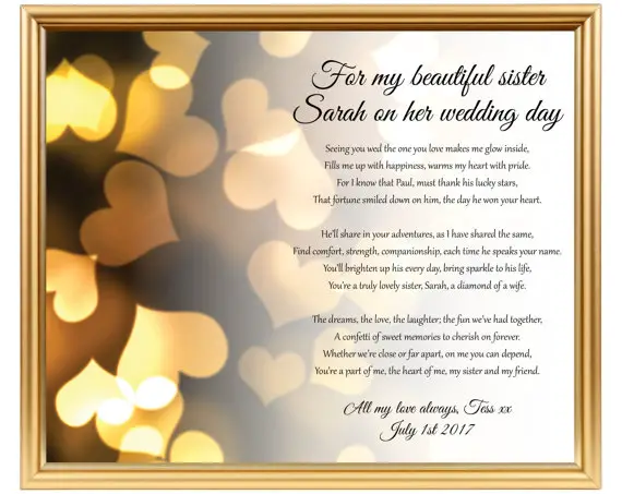 Sister Wedding Poems