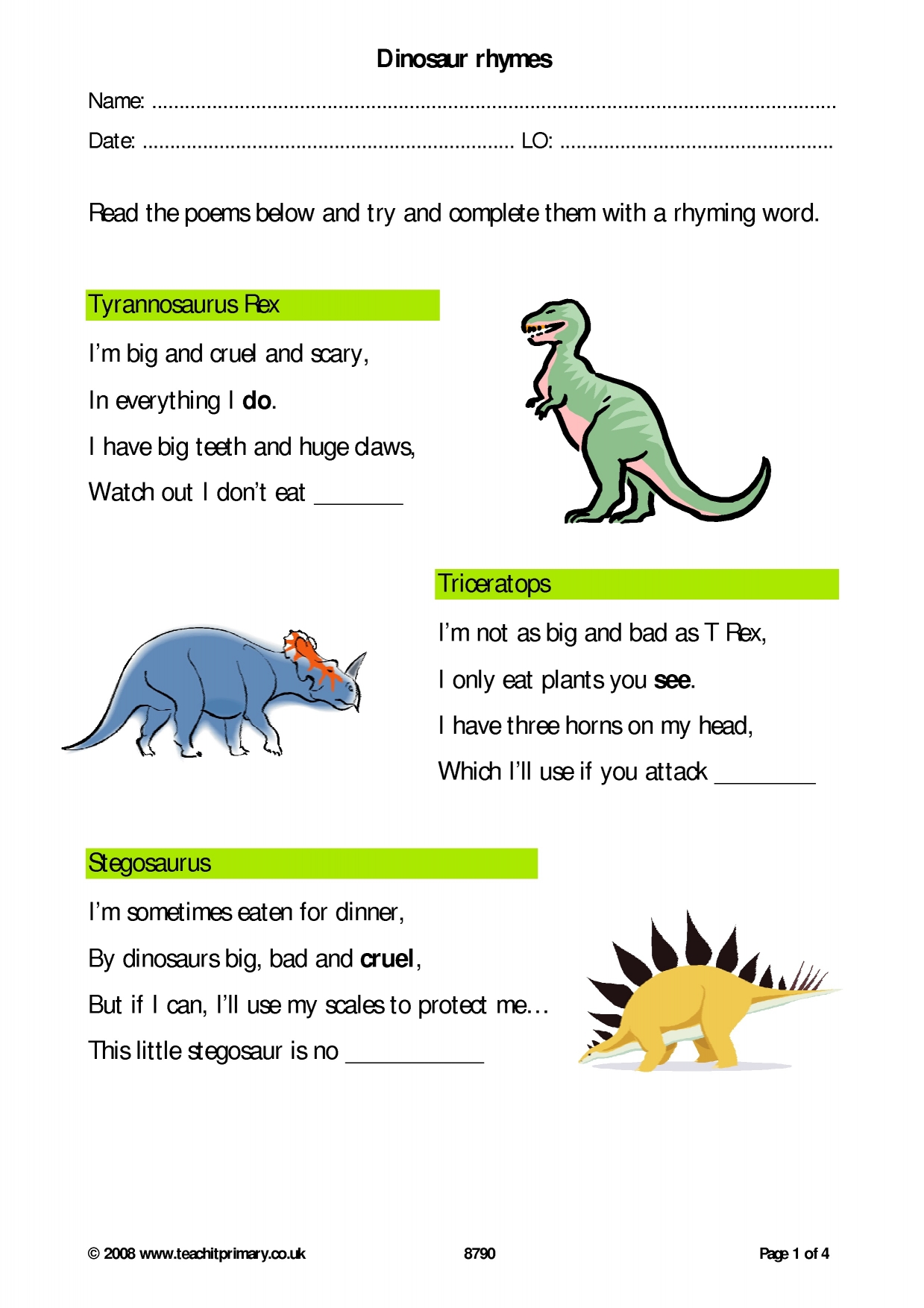 Dinosaur Poems