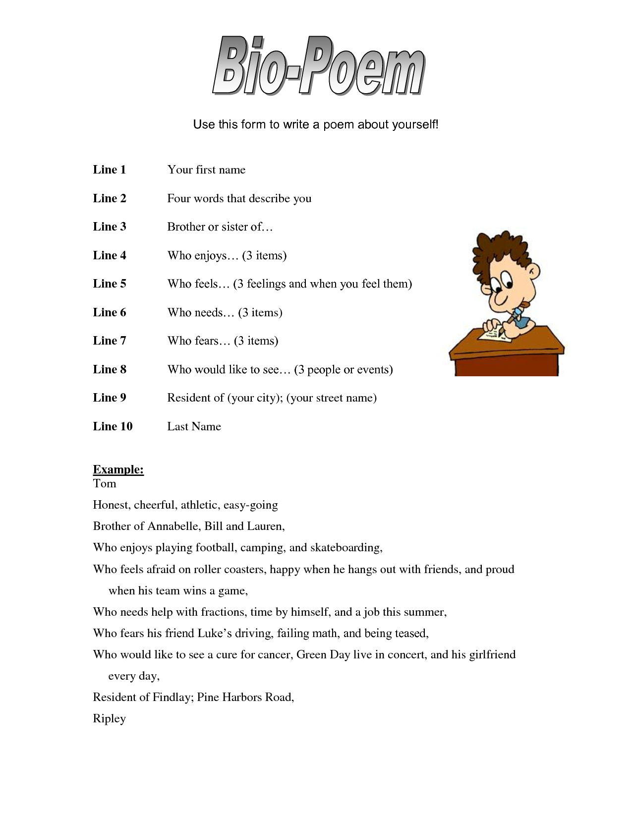 Examples of bio Poems