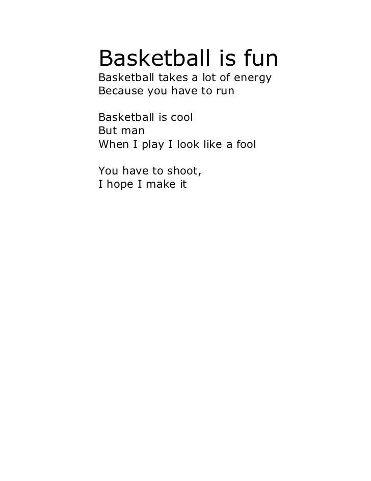 Good basketball Poems