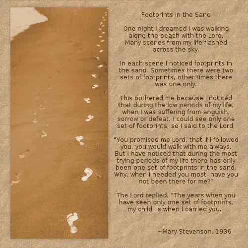 The Ideal God Footprints In just The Sand Estimate - Mesgulsinyali image regarding Footprints in the Sand Poem Printable known as The Least complicated God Footprints Within just The Sand Quotation - Mesgulsinyali
