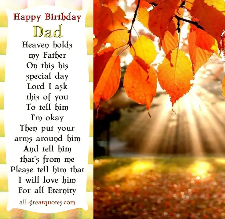 Happy Birthday To My Dad In Heaven Poems
