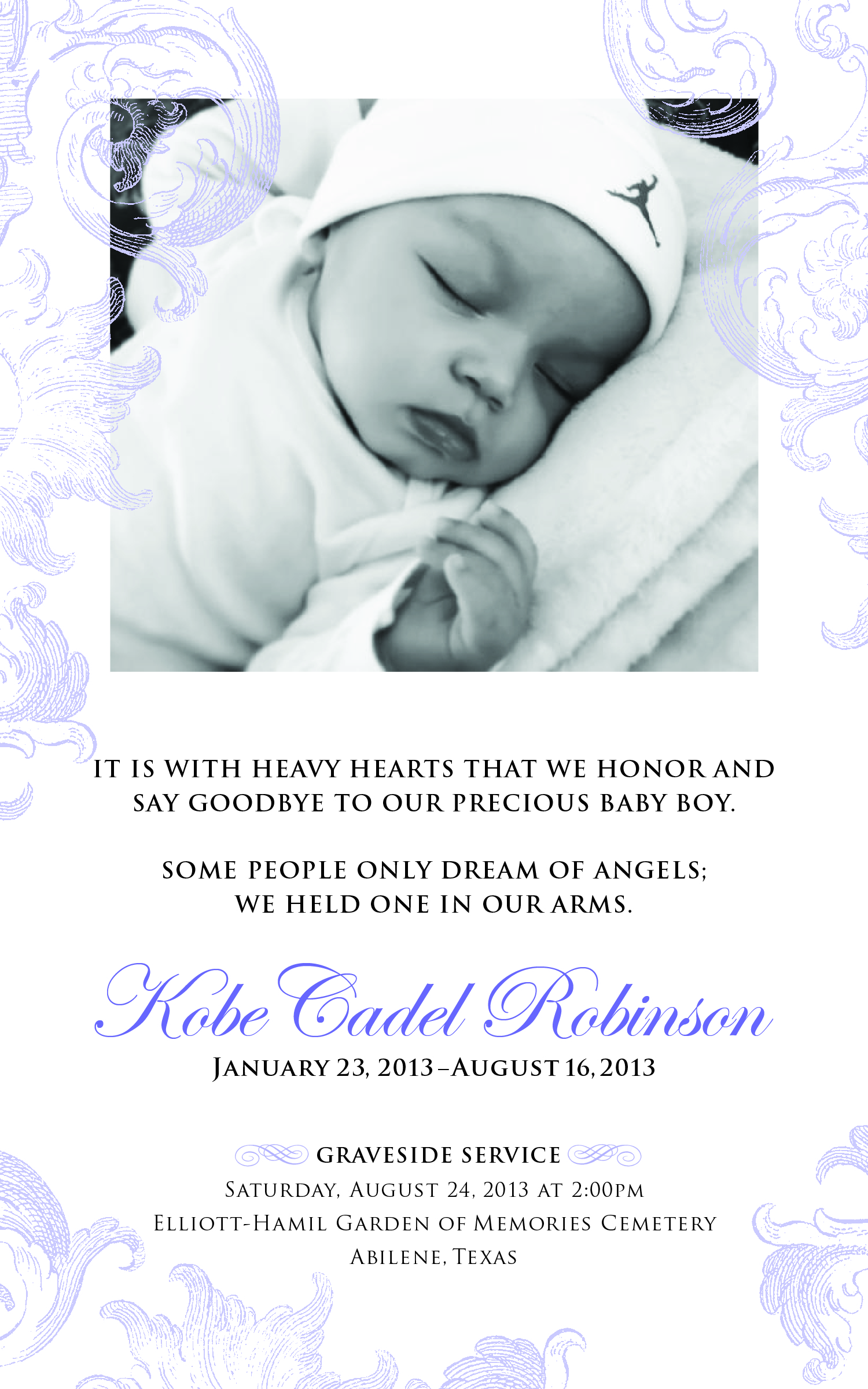 Baby obituary Poems