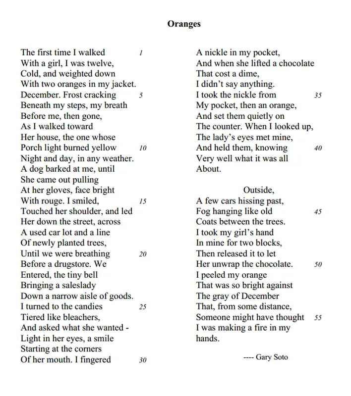 Gary soto Poems