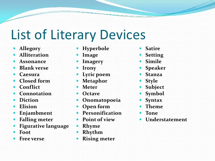Literary Devices In Poems