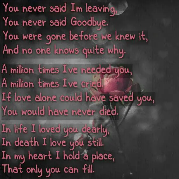a sad poem about death