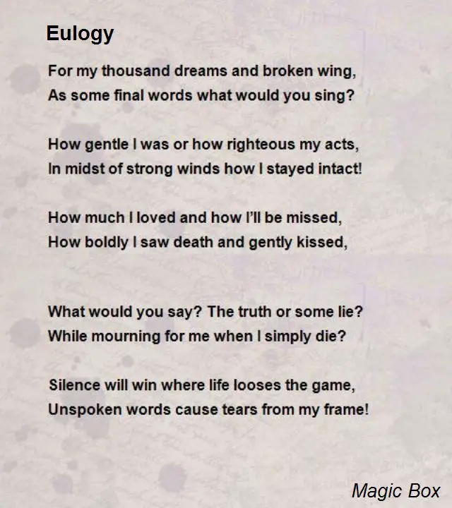Eulogies Poems
