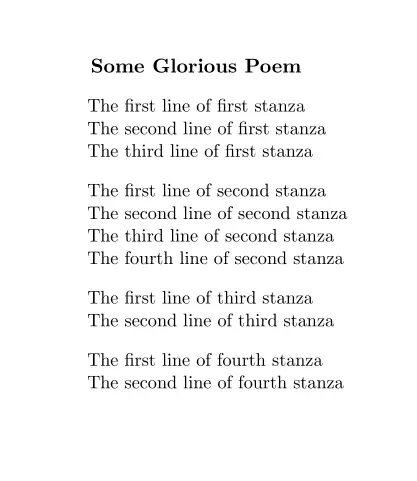 4 stanza Poems