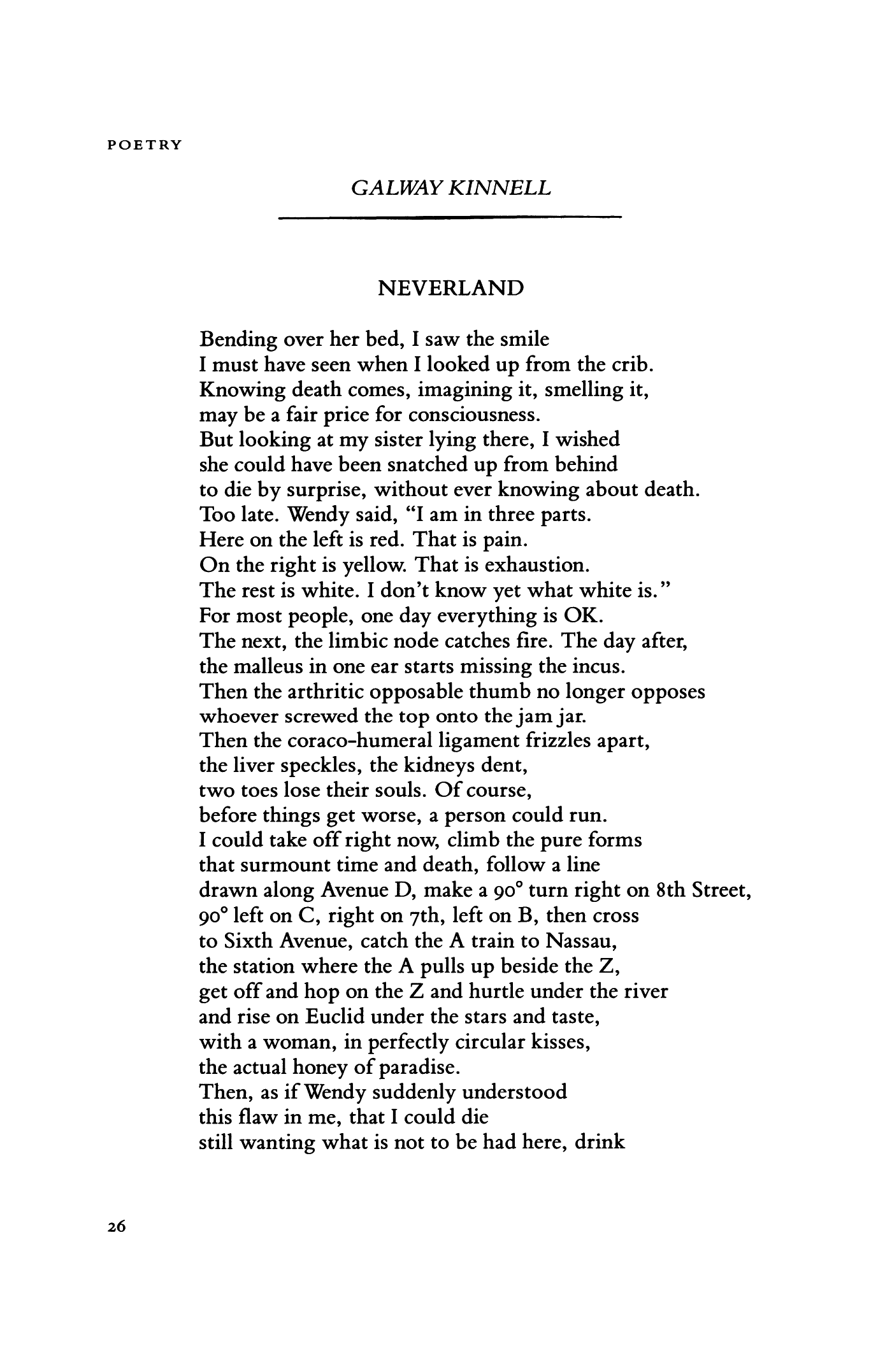 Galway kinnell Poems