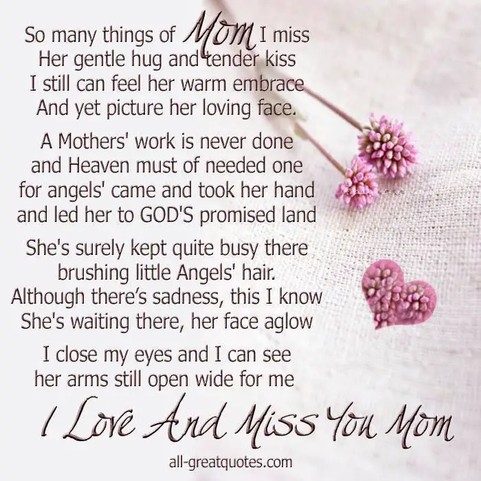 I Miss You Mum Poems