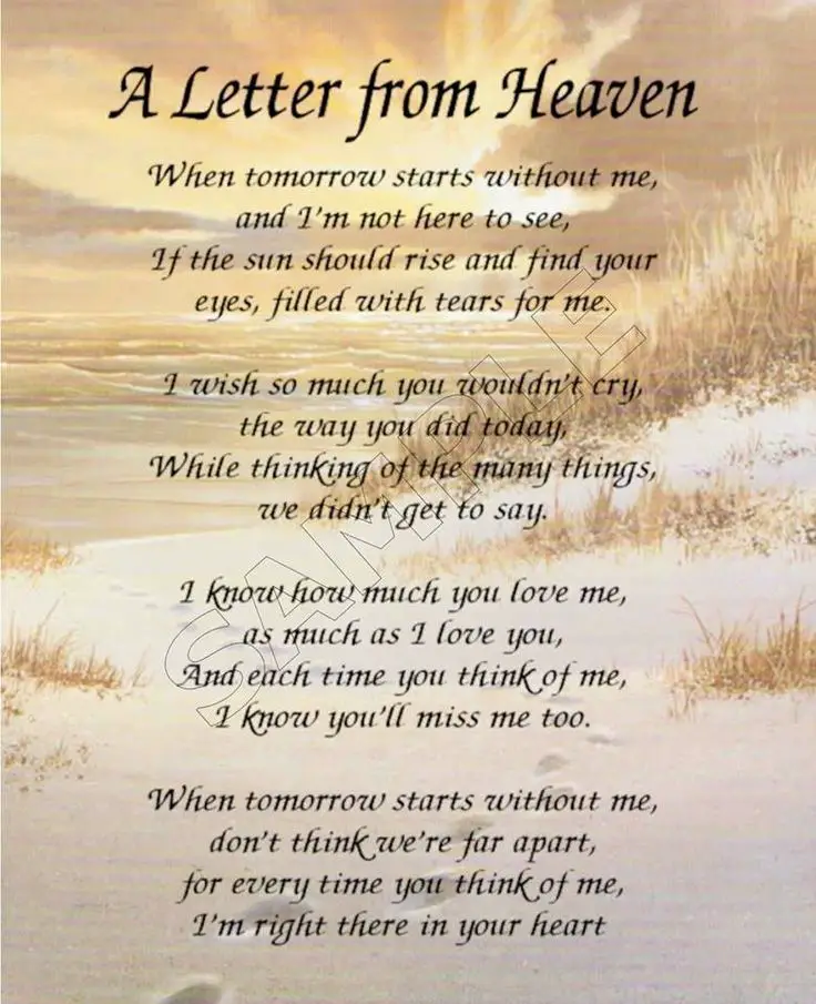 heaven prayers poems star bright angels letter from heaven