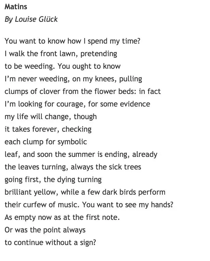 Louise Gluck Poems