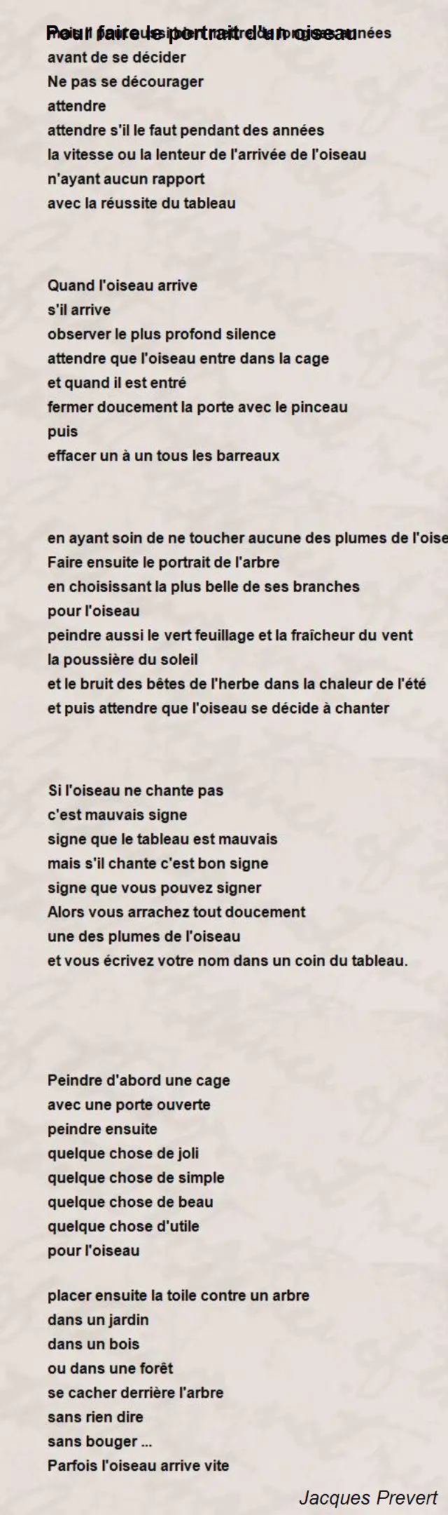 Jacques Prevert Poems