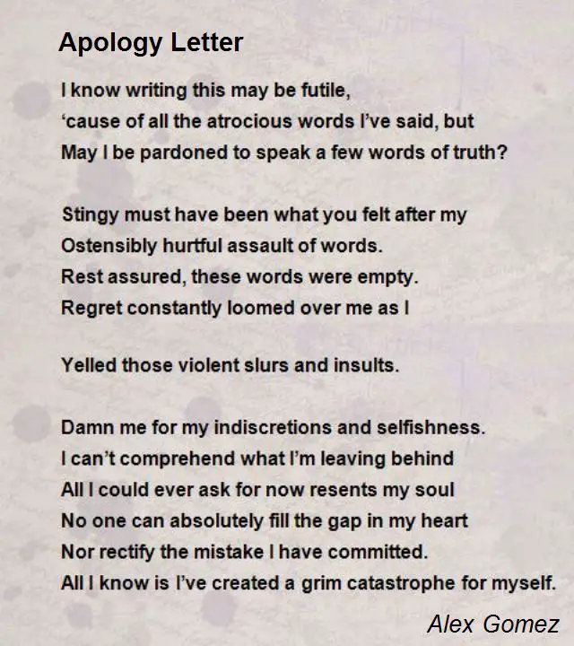 Romantic apology poems