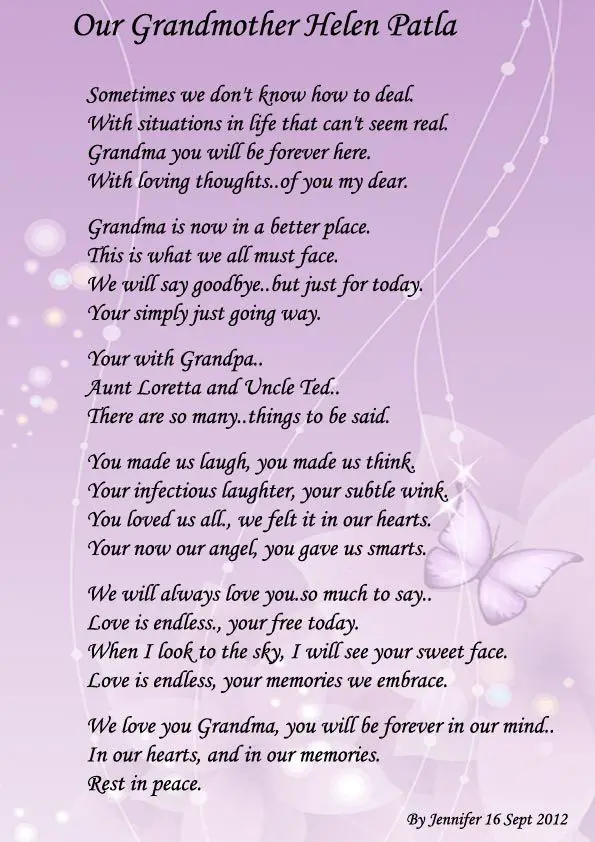 Grandmother remembrance Poems
