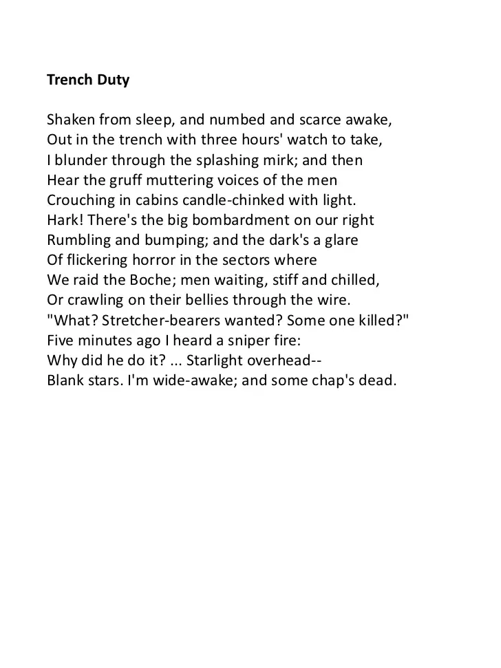 Trench Poems
