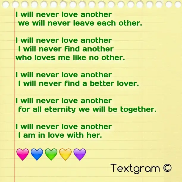 Never love another