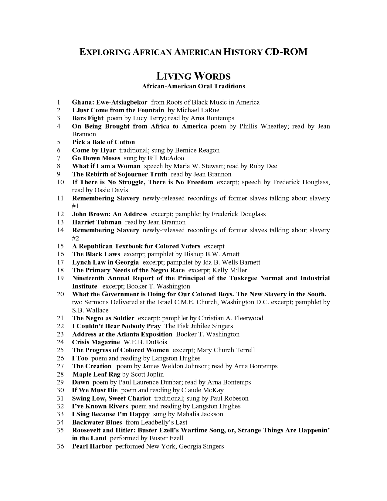 African American Poems