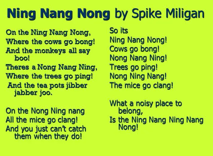Nonsense Poems Spike Milligan