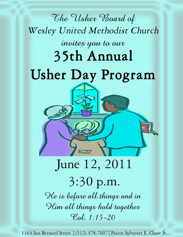 church ushers appreciation poems