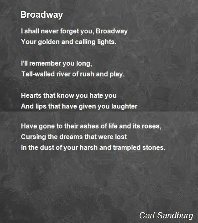 Broadway Poems