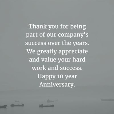 work anniversary message