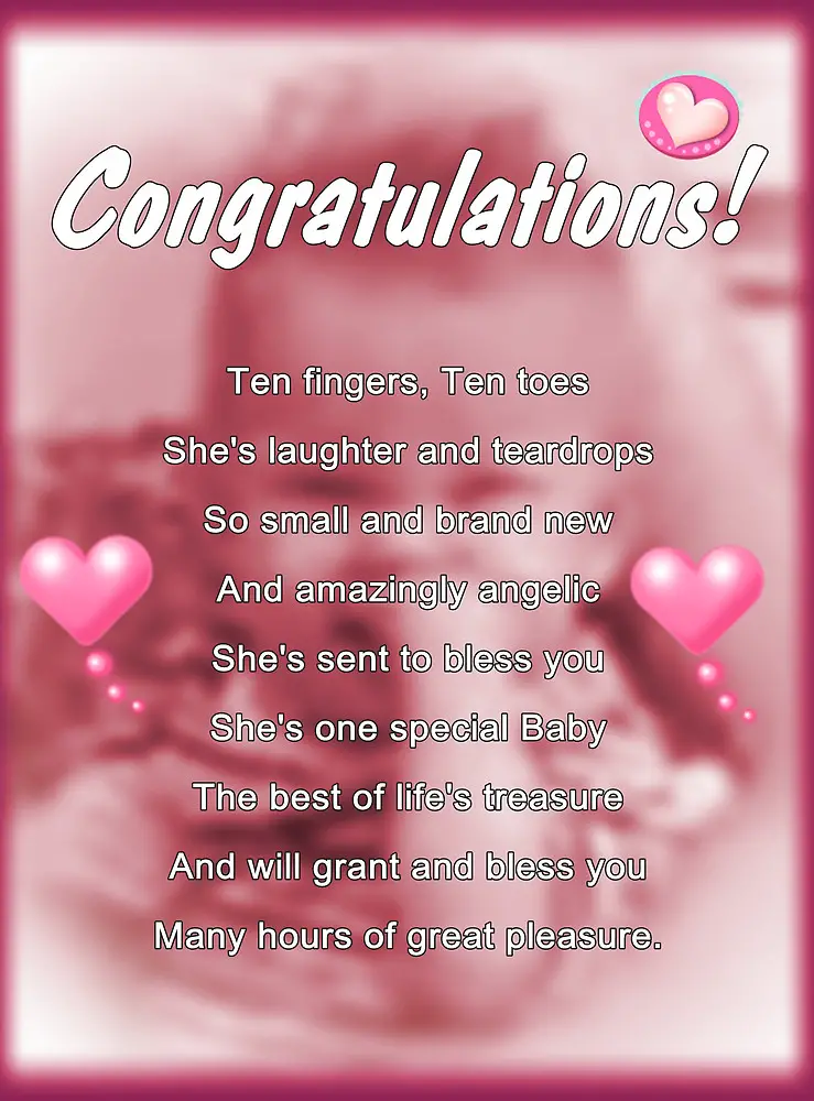 congratulations poems congratulations its a baby girl