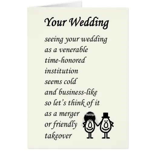 Ideas 75 of Funny Wedding Day Poems For The Bride And Groom 