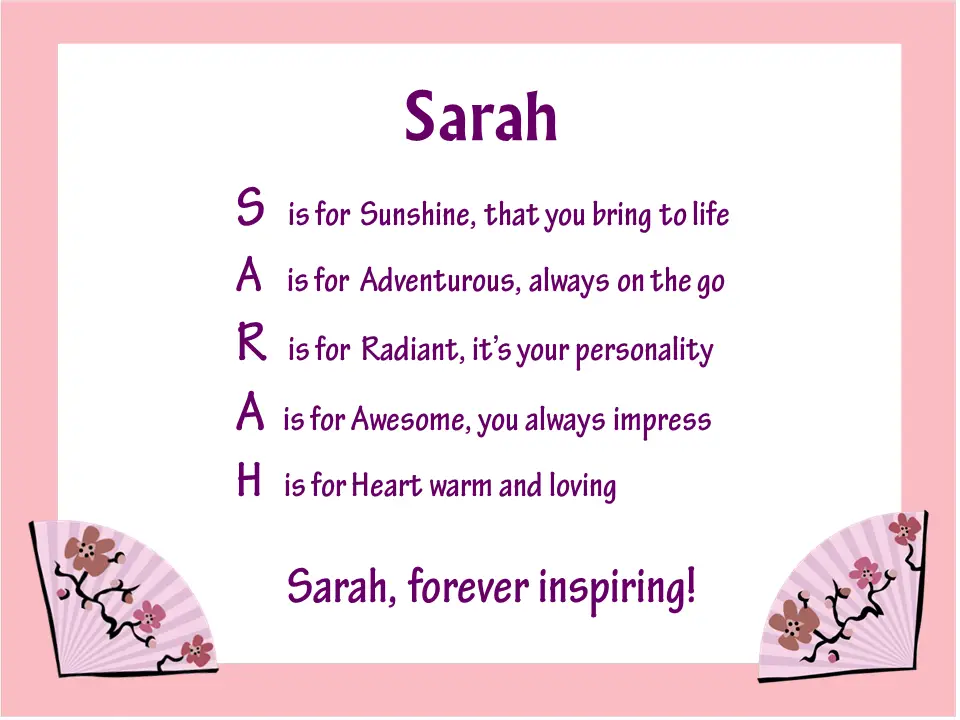 Sarah Poems