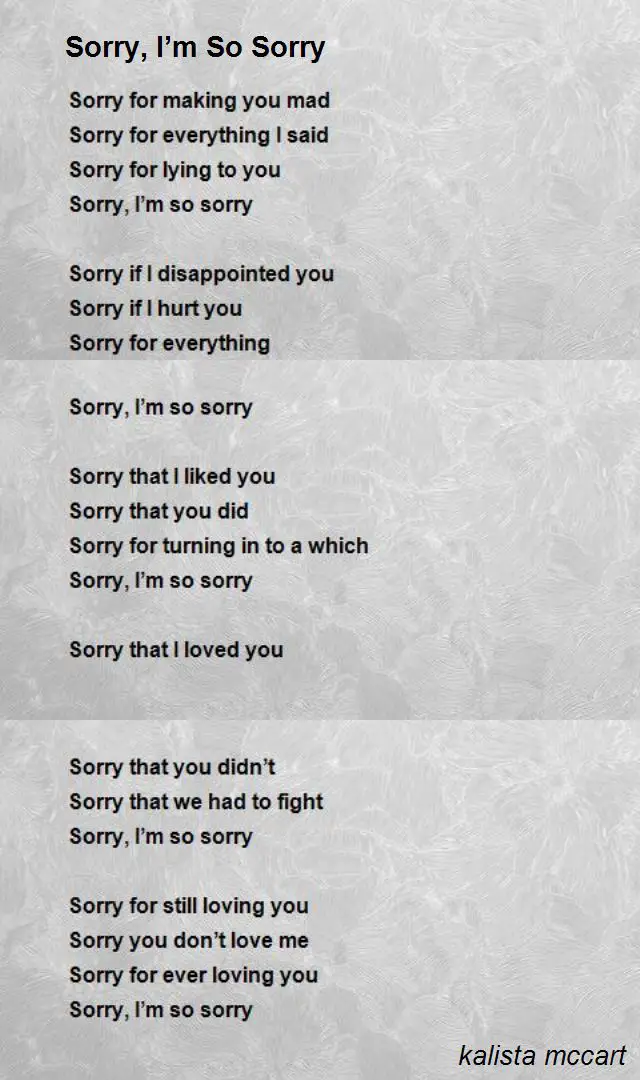 I M Sorry Poems i m sorry poems