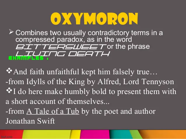 Oxymoron figurative language picture