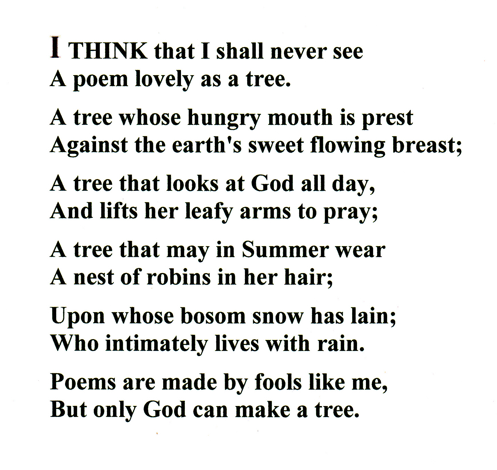 Joyce kilmer Poems