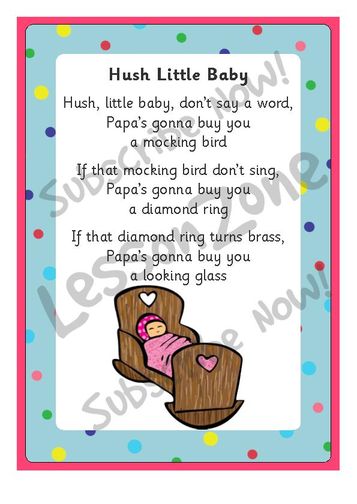 Nursery Rhymes Hush Little Baby Thenurseries Baby Nursery Poems Rhymes Hush Little Thenurseries