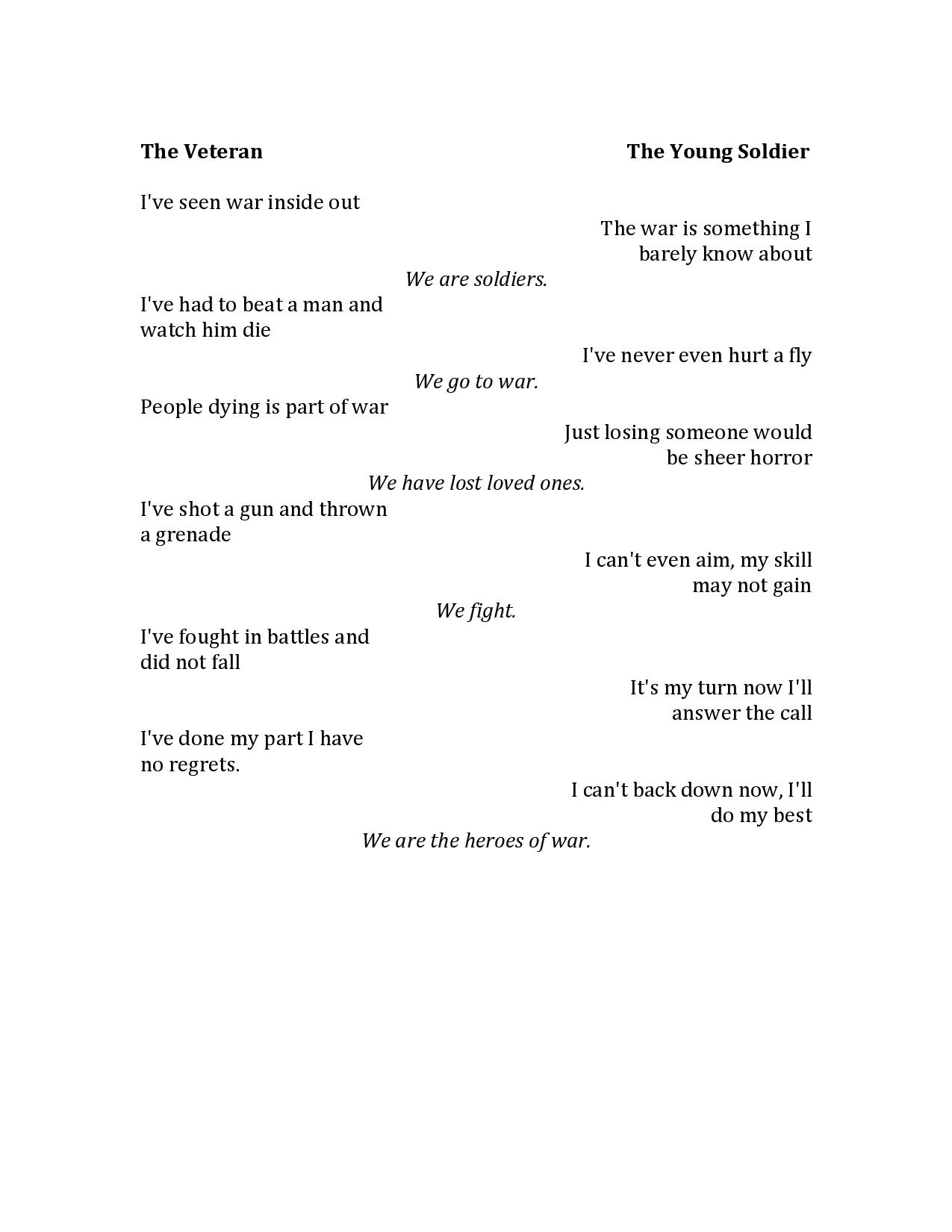 Two voice Poems