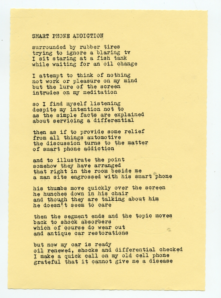 poems about tv addiction